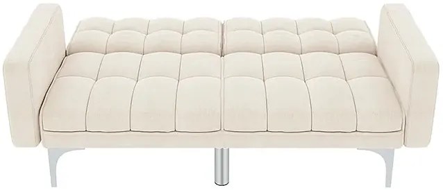 Rozkładana dwuosobowa kremowa sofa - Kvetos 2D