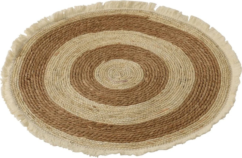 Naturalny okrągły dywan VELOR DUO ⌀ 70 cm, beżowy/brązowy
