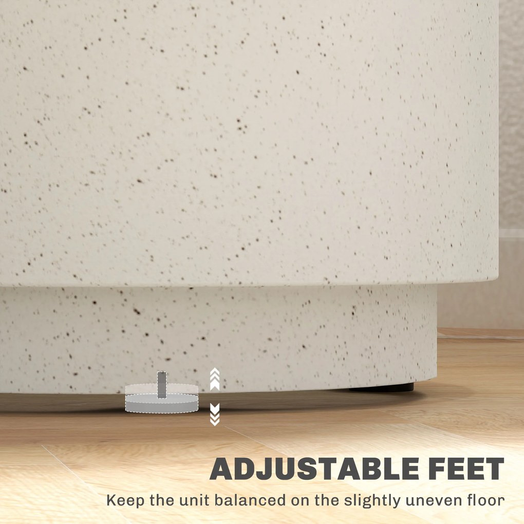 HOMCOM Stolik pomocniczy w wyglądzie betonu 37 cm x 37 cm x 43 cm Anorganiczny proszek rudny Szary