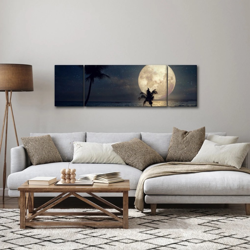 Obraz - Plaża pod pełnią księżyca (170x50 cm)