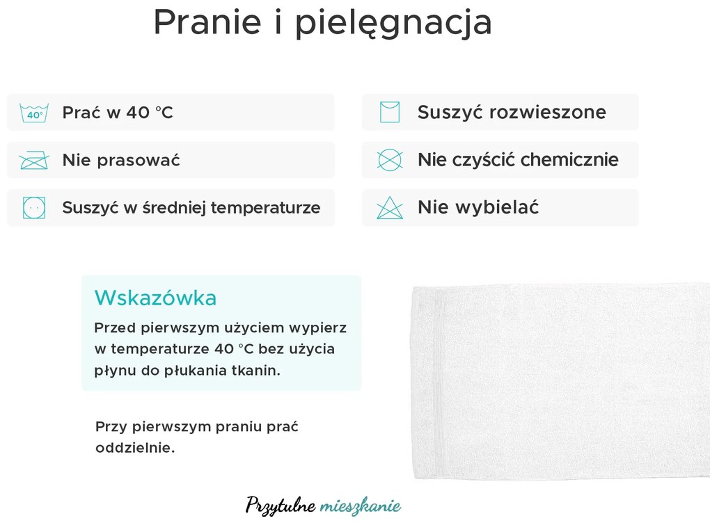 Ręcznik ELEGANZA 50x100 cm biały, 100% bawełna