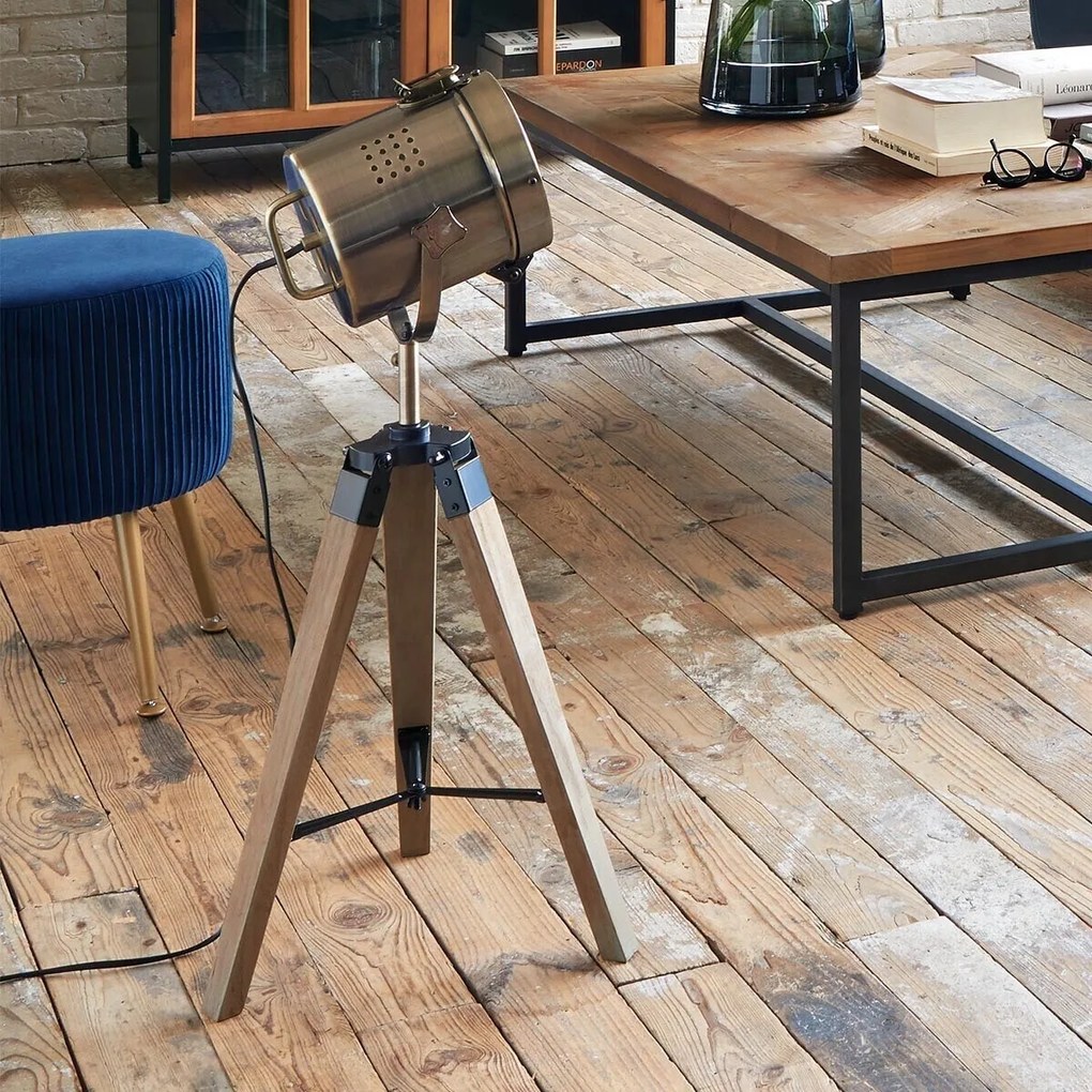 Lampa dekoracyjna metalowa na trzech nóżkach, 68 cm
