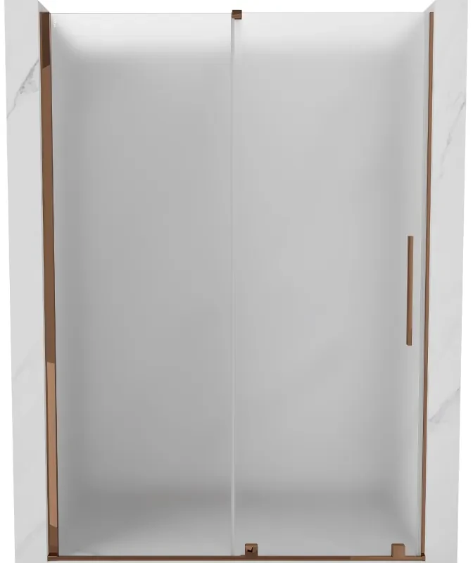 Mexen Velar drzwi prysznicowe rozsuwane 150 cm, szron, różowe złoto - 871-150-000-31-60