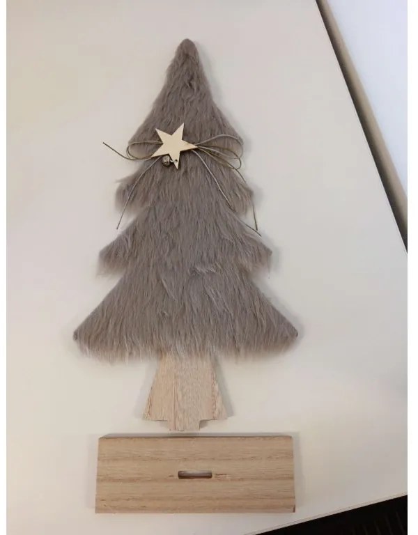 PROMOCJA Dekoracyjna choinka świąteczna z futrem LUSH 41 cm - różne kolory II gatunek Kolor: Jasnoszary