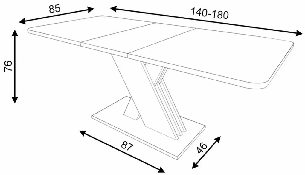 Stół rozkładany EXEL 140(180)x85 dąb artisan/antracyt SIGNAL