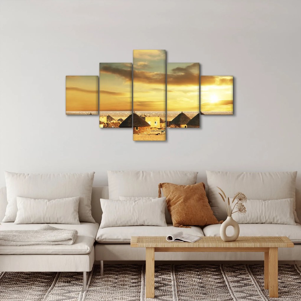Obraz - Chaty na pustyni (125x70 cm)