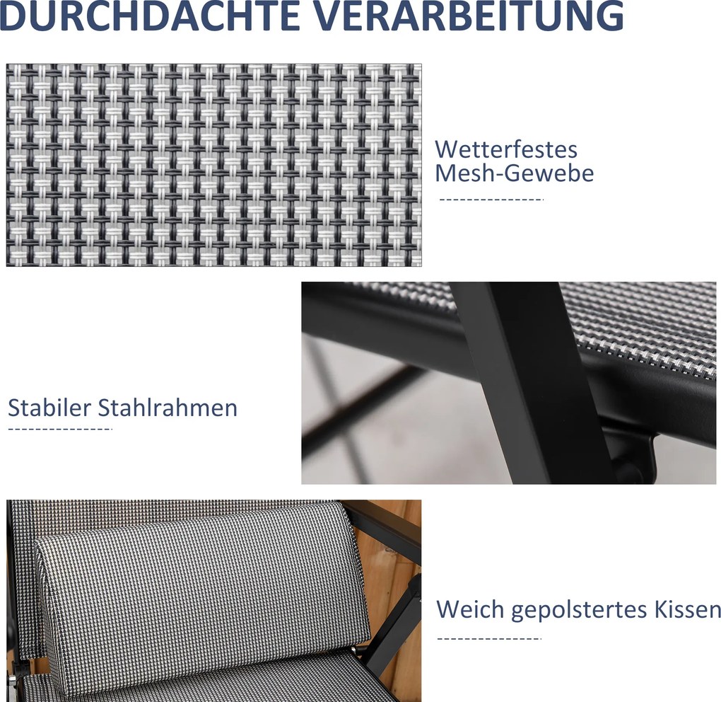 Outsunny leżak na taras ogrodowy 70x65x111cm – leżak ogrodowy składny na taras | Aosom PL