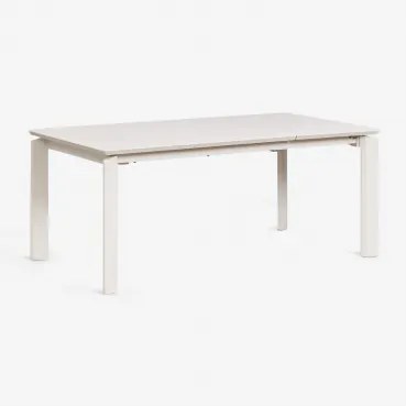 Prostokątny Stół Jadalniany 180-240-300x100 Cm Rozkładany, Aluminiowy Milenca Lodowata Biel - Sklum