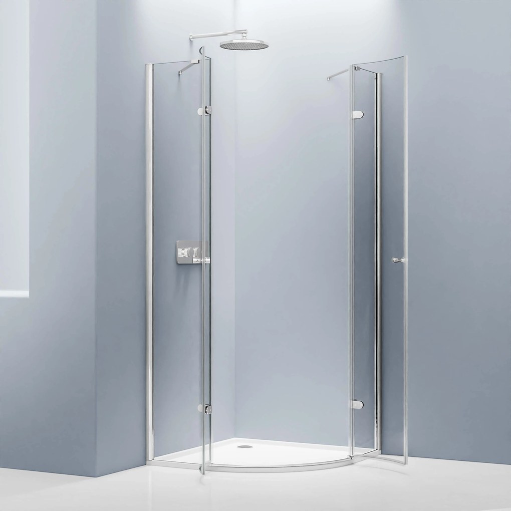 Kabina prysznicowa półokrągła EX406 drzwi uchylne