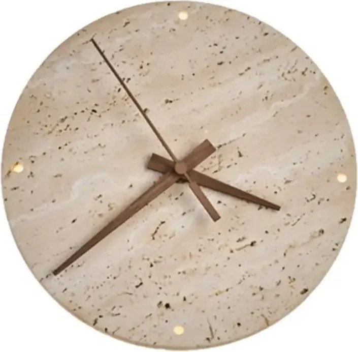 Natural 30 – kinkiet z trawertynu z zegarem LED 30 cm 3000K