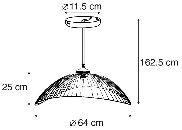 Designerska lampa wisząca mosiężna 64 cm - PiaDesignerski Oswietlenie wewnetrzne