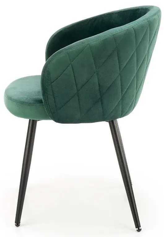 Krzesło tapicerowane K430 VELVET ciemnozielone HALMAR