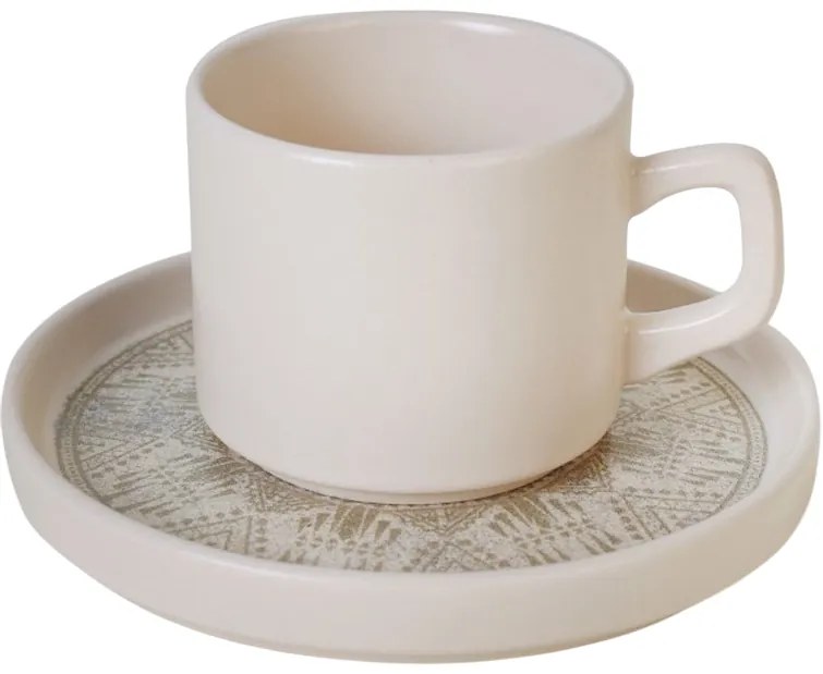 Zestaw 6 ceramicznych filiżanek z spodkami BohoBrew 184 ml