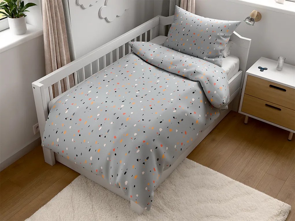 PrzytulneMieszkanie.pl PrzytulneMieszkanie.pl Pościel krepa do łóżeczka Renforcé PINTURA szara Rozmiar pościeli: 45 x 65 cm | 90 x 140 cm