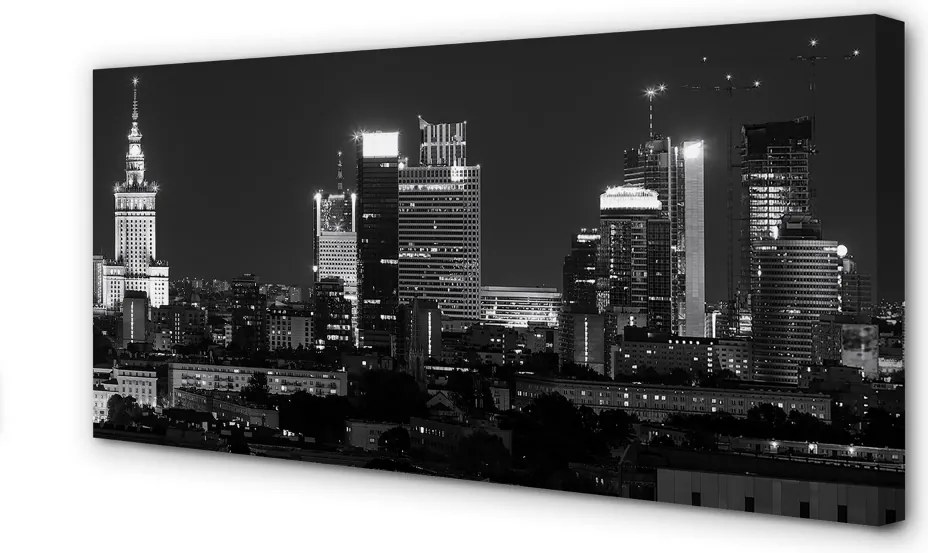 Obraz drukowany na płótnie Światła Warszawskiej Metropolii