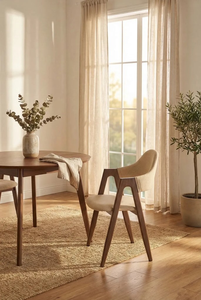 Beżowe krzesło z podłokietnikami B3-W12