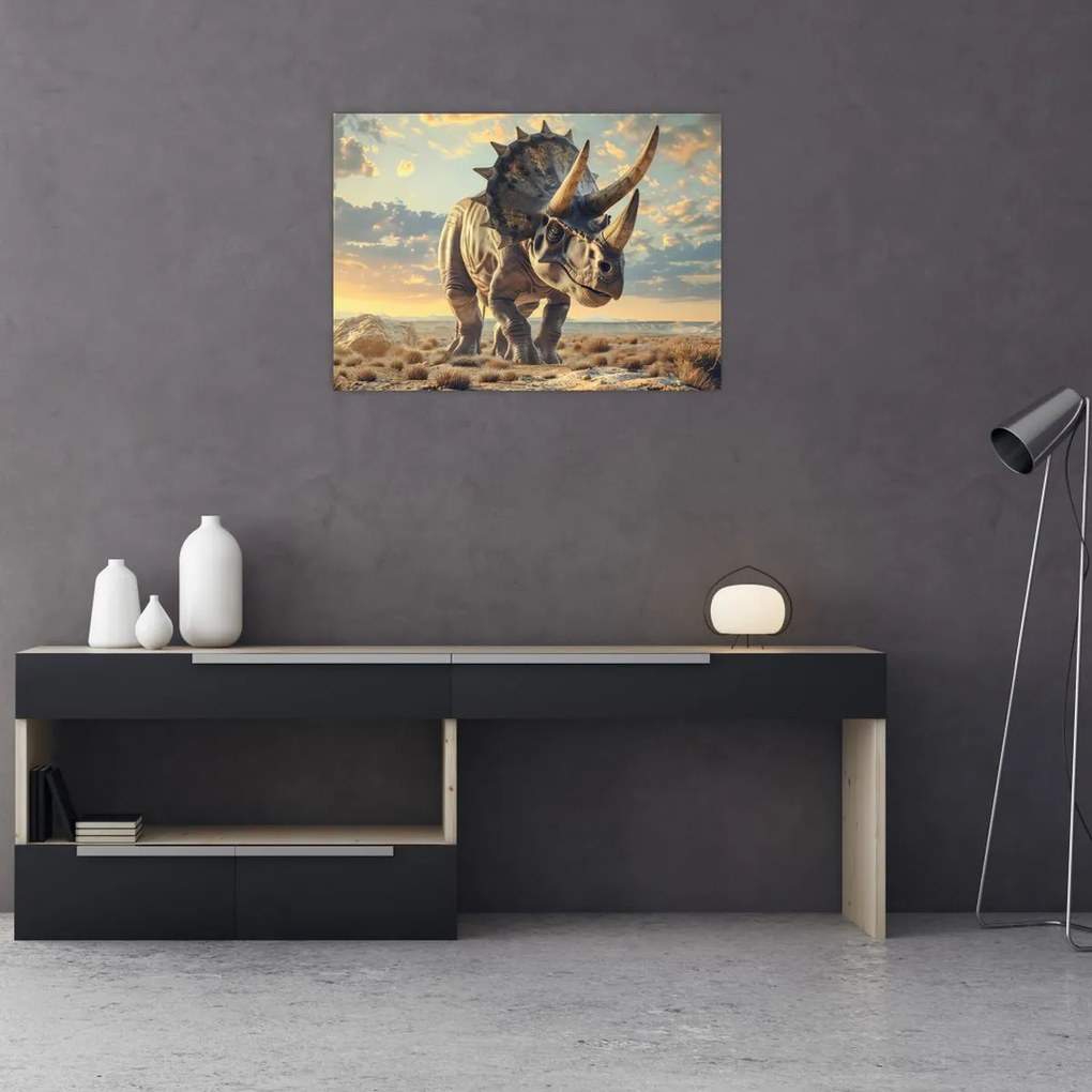 Obraz na szkle - Triceratops (70x50 cm)