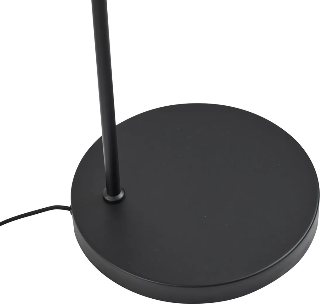 Lampa podłogowa Japandi czarna ze złotym i beżowym kloszem - Pluni