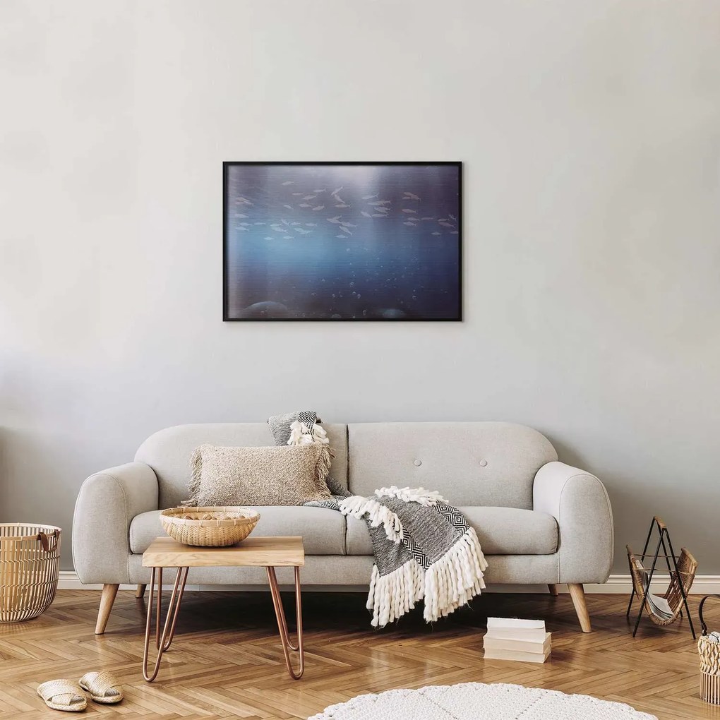 Plakat Rybki w głębinach 90x60 cm z ramą czarną bez marginesu ARTGEIST B