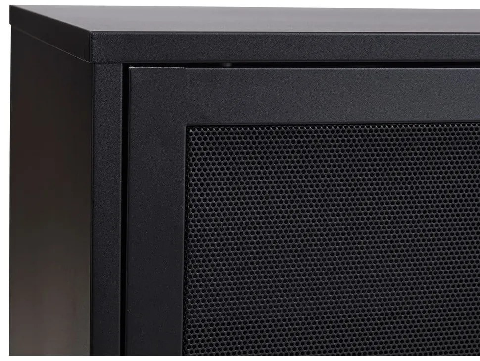 Czarna metalowa komoda z drzwiami przesuwnymi 160x75x46 cm Veep – Unique Furniture
