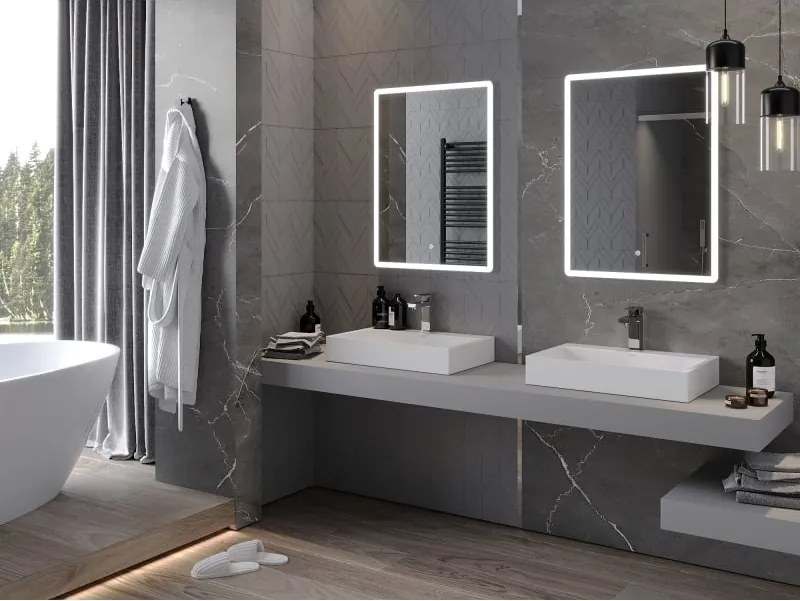 Mexen Navia lustro łazienkowe podświetlane 60 x 80 cm, LED 6000K, antypara - 9803-060-080-611-00