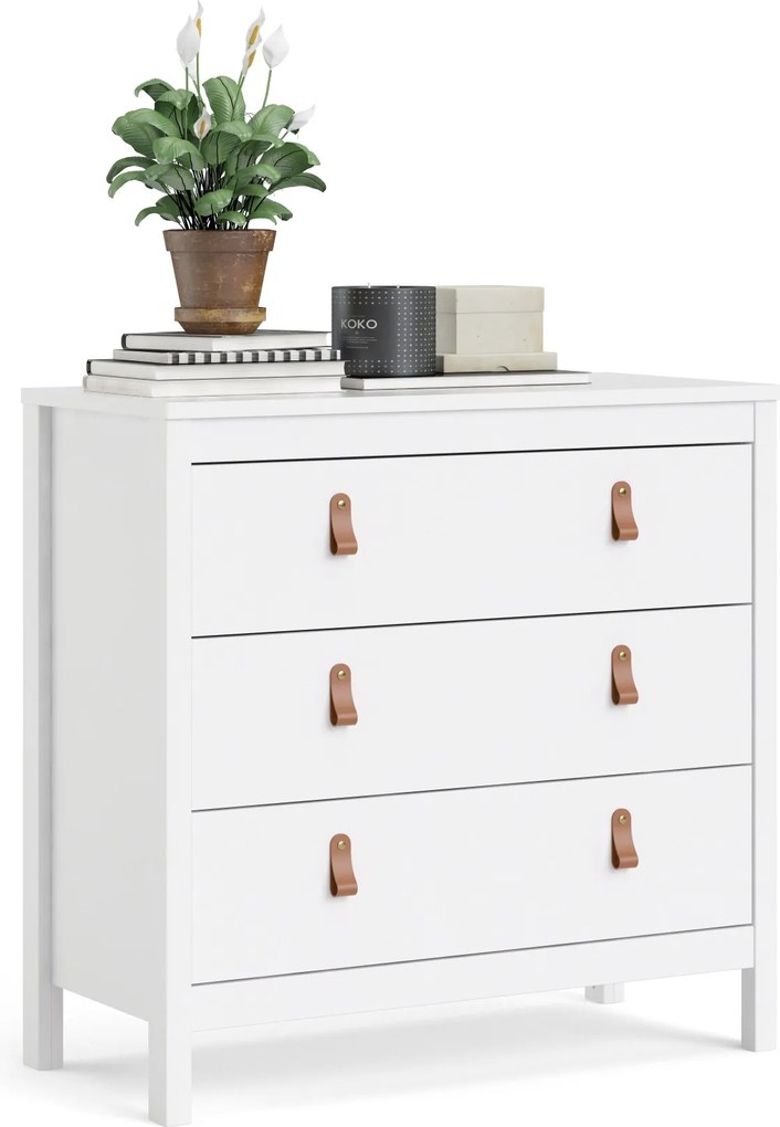 Komoda z szufladami na nóżkach Madrid 3S biały mat
