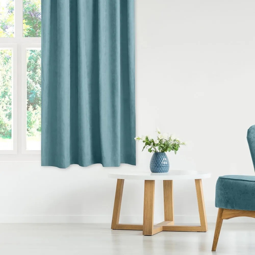Niebieska zasłona 140x175 cm Milana – Homede