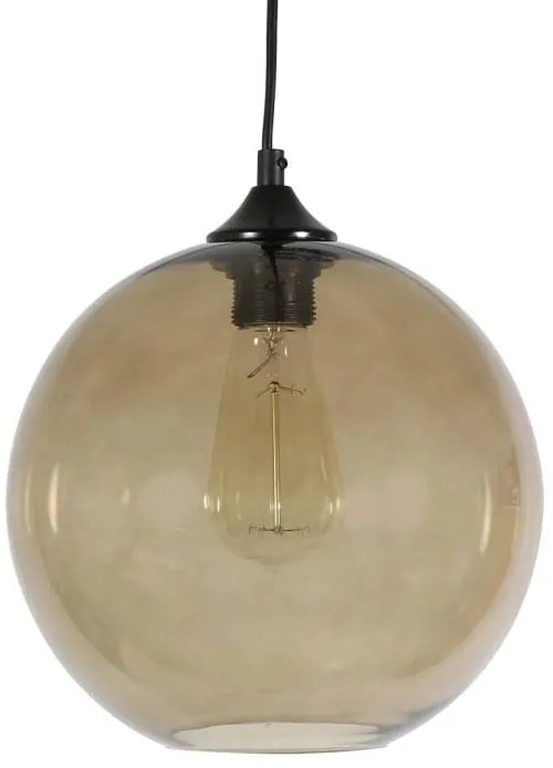Lampa wisząca, szklana kula - Edison - brązowa