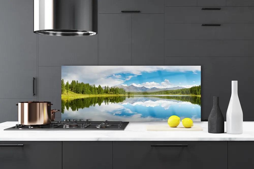 Szkło nad Blatem Harmonijny Pejzaż Alpejski