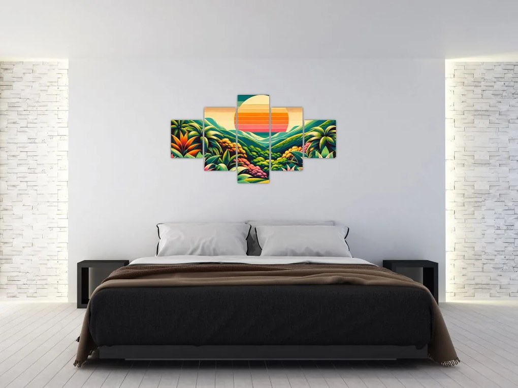 Obraz - Kolorowy zachód słońca (125x70 cm)