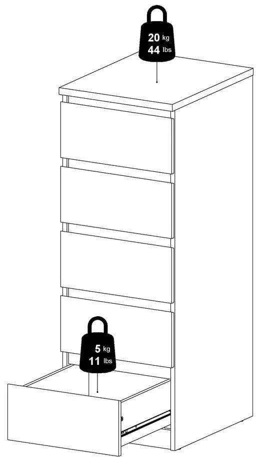 Komoda w dekorze dębu w naturalnym kolorze 40x111x50 cm Naia – Tvilum
