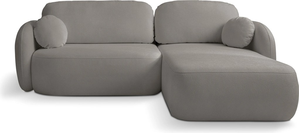 Masseno Narożnik AMICO z funkcją spania i pojemnikiem na pościel Narozniki L, Rozkładana sofa - Szary, SICURO 75