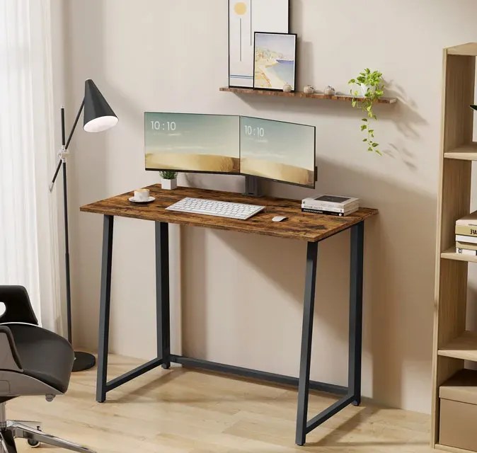 Biurko składane pod laptopa rustykalny + czarny R5-H72