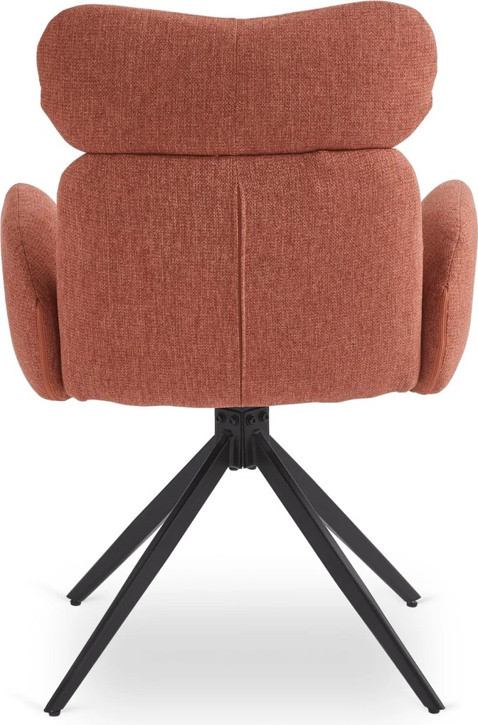 Krzesło Tapicerowane Obrotowe ALVARO Rude Nowoczesne