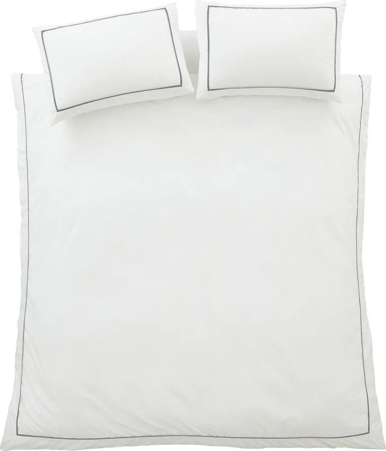 Biała pościel jednoosobowa z perkalu bawełnianego 135x200 cm Contrast Trim – Bianca