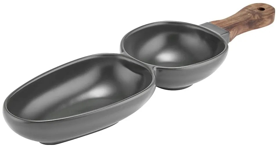 Antracytowy porcelanowy zestaw misek do serwowania Essentials – Ladelle