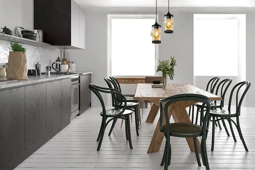 Czarna wisząca lampa sufitowa - P2-L62