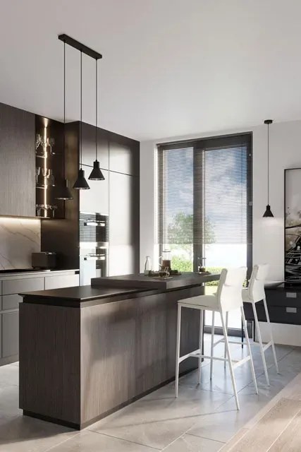 Czarna lampa wisząca nad stół punktowa - S171 K8-W21