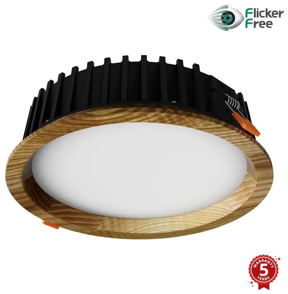 APLED - LED Oświetlenie RONDO WOODLINE LED/12W/230V 4000K śr. 20 cm popiół solidne drewno