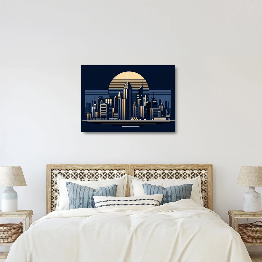 Obraz na szkle – Geometryczne miasto (70x50 cm)