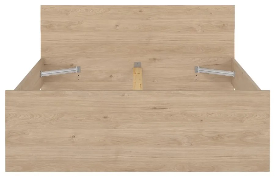 Łóżko dwuosobowe w dekorze dębu bez stelaża 140x200 cm w naturalnym kolorze Naia – Tvilum