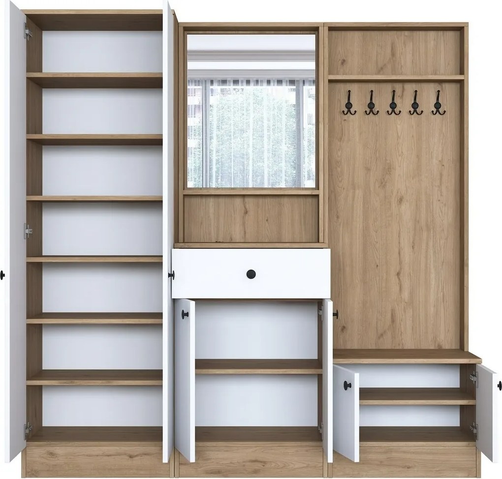 Zestaw do przedpokoju Pome White and Walnut II