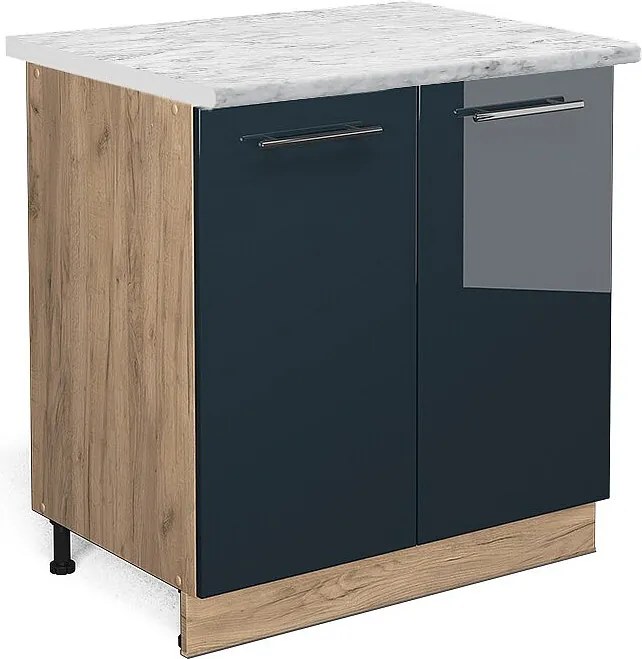 Szafki kuchenne ciemnoniebieski wysoki połysk 80x60x82 fame-line