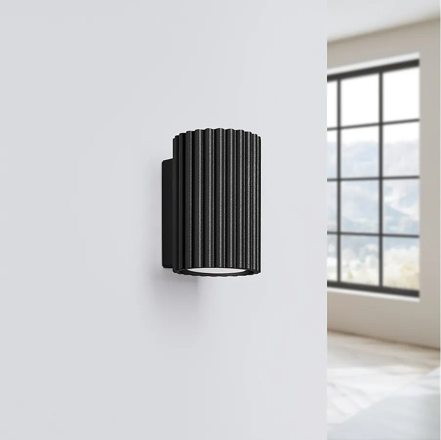 Lampa ścienna minimalistyczny Gloow, aluminium - 1 źródło światła 4000K - L.6.5 x H.10 cm - czarny