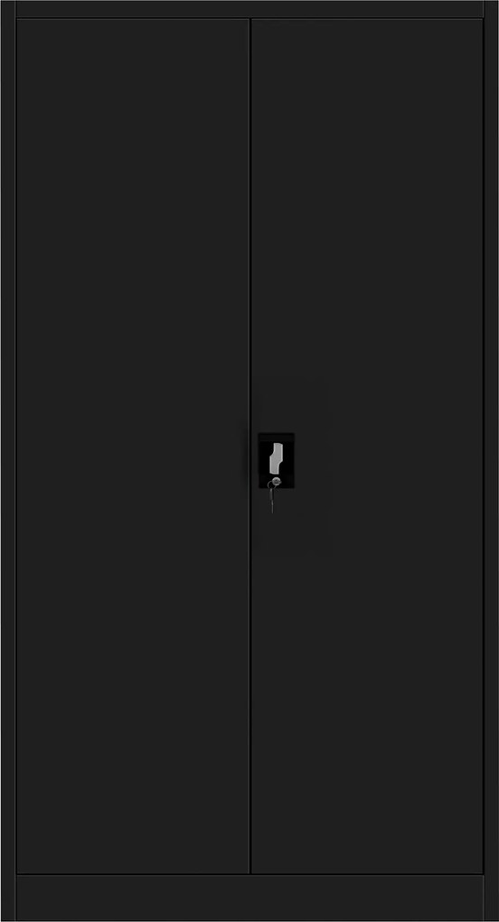 Szafa na dokumenty metalowa z wewnętrzną skrytką czarna, 900x1850x450 mm: TOMASZ