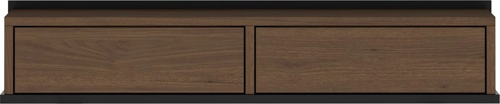 Toaletka wisząca Zenar 100 cm z szufladami - orzech elegant / czarny