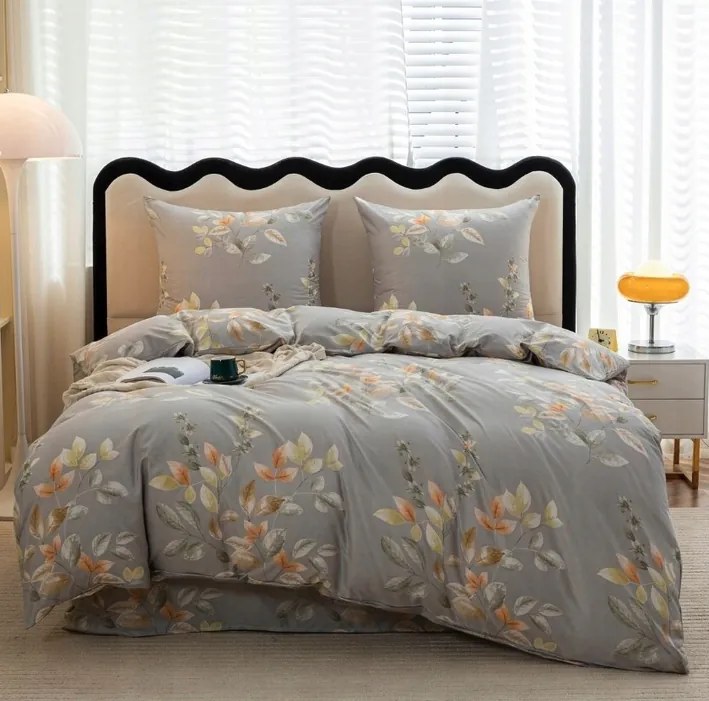 PrzytulneMieszkanie.pl PrzytulneMieszkanie.pl Pościel z mikrofibry MISTLEAF szara Rozmiar pościeli: 2 szt 70 x 80 cm | 160 x 200 cm