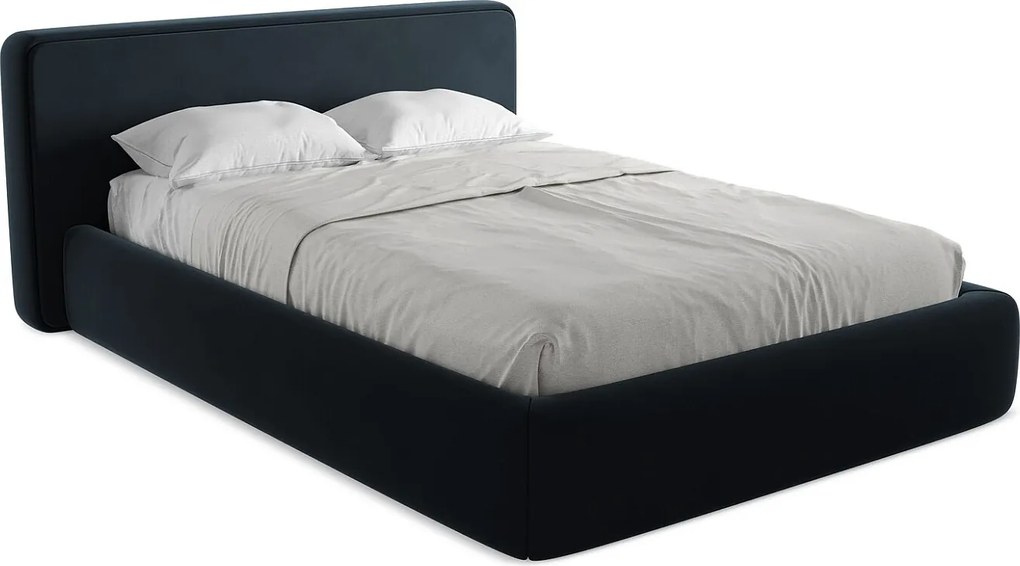 Łóżko 180 x 225 - z weluru - królewski niebieski - KIANA