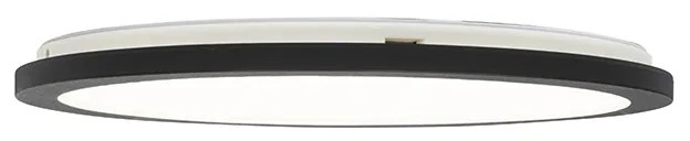 Plafon / Lampy sufitowe czarny 40 cm z LED 3-stopniowym ściemniaczem IP44 - Steve Nowoczesny Oswietlenie wewnetrzne