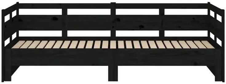 Czarne drewniane rozsuwane łóżko 2x(80x200) cm - Givefi 3X